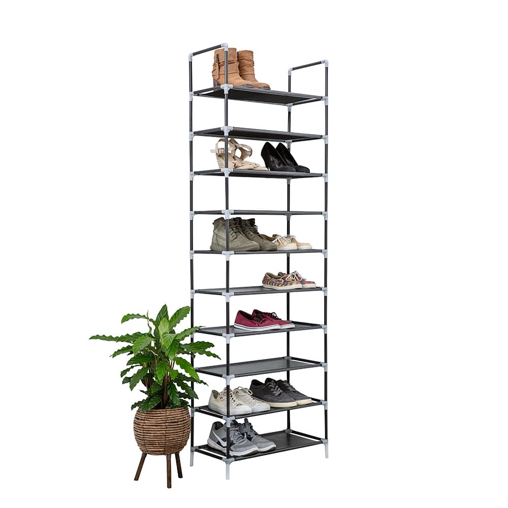 Skoställ för 20 par - Svart - 10 våningar