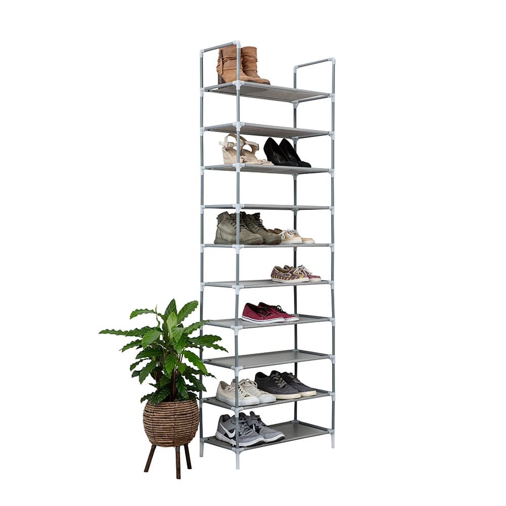 Skoställ för 20 par - Grå - 10 våningar