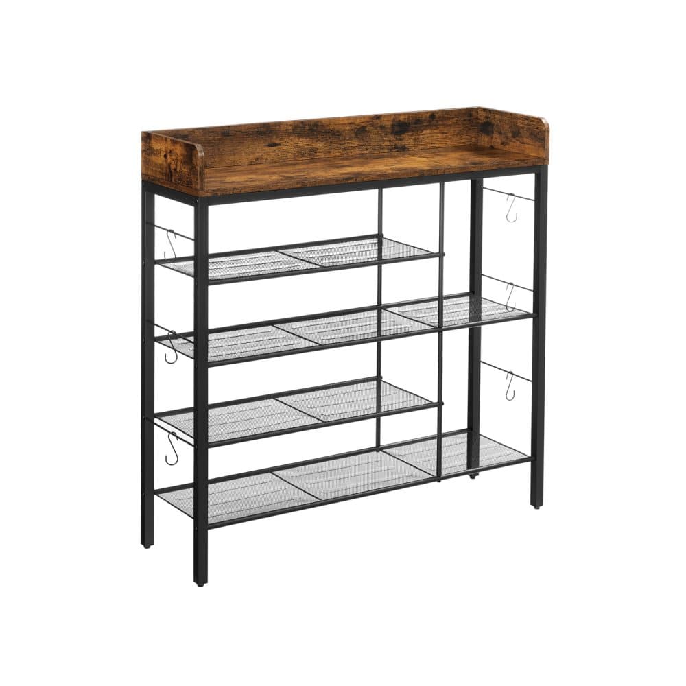 Segenns skoställ - Skobutik för 14 par skor - För tofflor - Höga klackar - Stövlar - I entrén - Vardagsrum - Sovrum - Industriell stil - Vintage Brun-