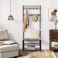 Pikkukuva 4 / 9: Hallförvaring - klädhängare med skohylla, klädträd - 175 cm, industriell Design, grå / svart