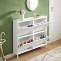 Miniatyrbillede 8 af 9: SoBuy Moderne skoskab, skoskab med vippefunktion, Skobænk, med opbevaringskasser, Skoholder, FSR100-W