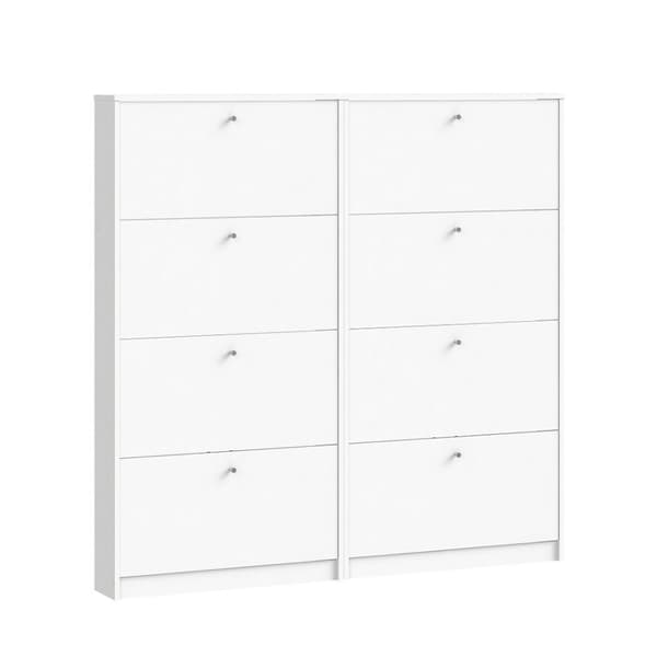 Escape skoskab med 8 låger bredde 150 cm, højde 148 cm hvid.