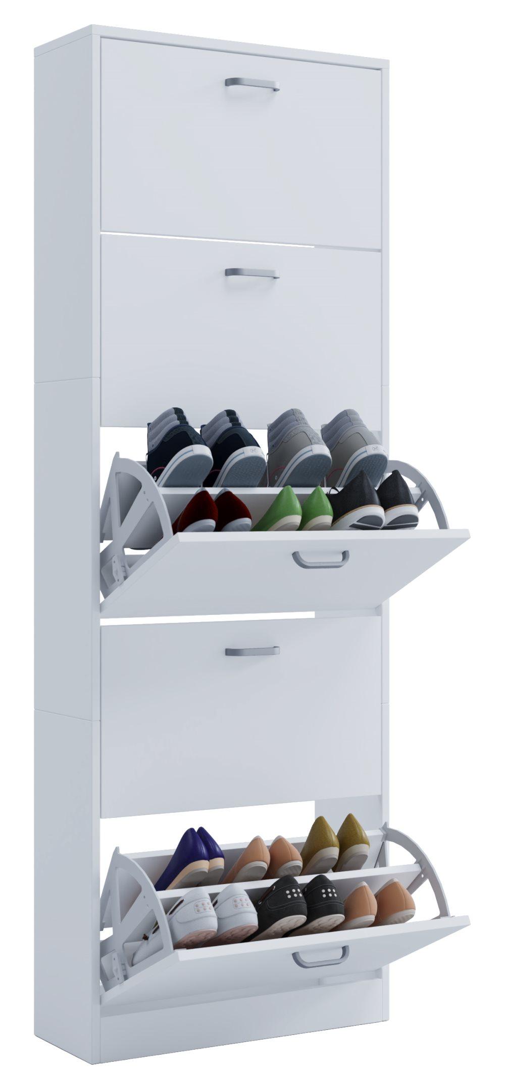 Sipos XL skoskåp 5 lådor vit.