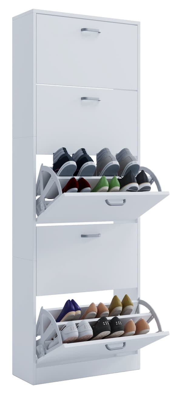 Sipos XL skoskap 5 skuffer hvit.