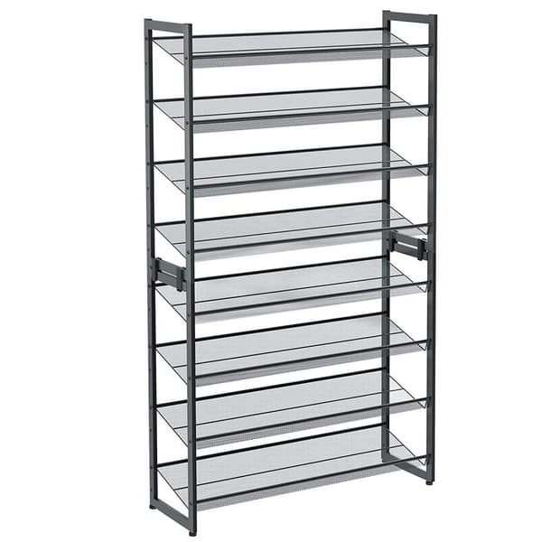 Skostativ - metal - 8 hylder - 92,5x30,7x163,5 cm - grå