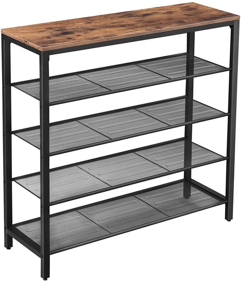 Skoställ - industri - 5 hyllor - 100x30x92,5 cm