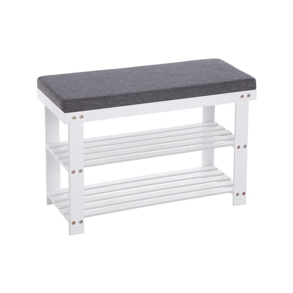 Bambukenk�penkki valkoinen-harmaa 71 x 29 x 49 cm (P x L x K)