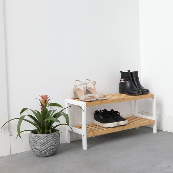 Skoställ Bambu (2 nivåer) - Skoskåp 70x33x26 cm