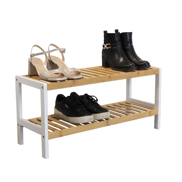 Skostativ Bambus (2 niveauer) - Skoskab 70x33x26 cm