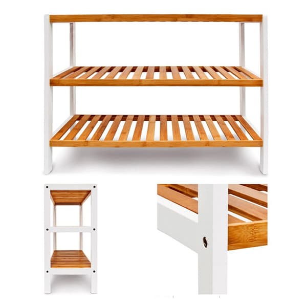 Kenkäteline Bamboo (3 tasoa) - Kenkäkaappi 70x55x26 cm