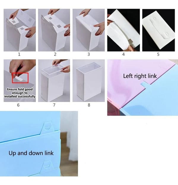 6st 34x24x14cm transparent plast skolåda, förtjockad stapelbar dammtät vit skoskåp