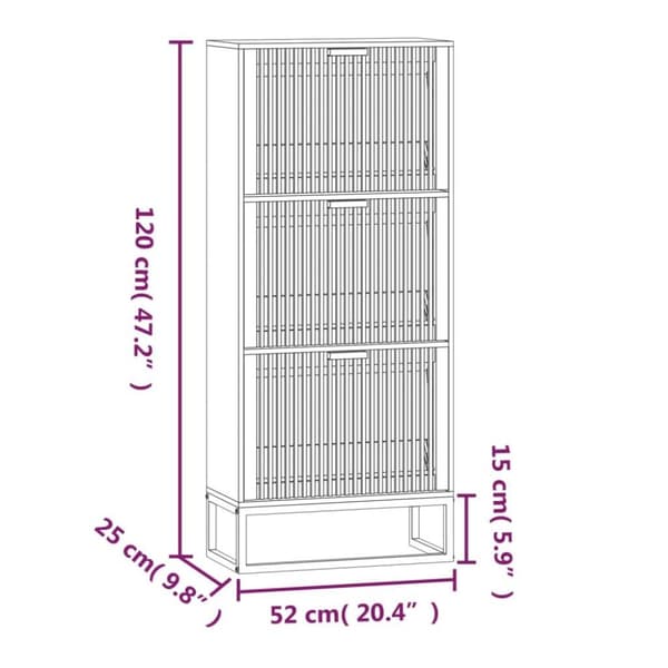 vidaXL Skoskåp vit 52x25x120 cm konstruerat trä