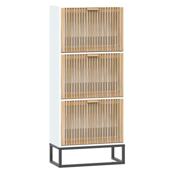 vidaXL Skoskap hvit 52x25x120 cm konstruert tre