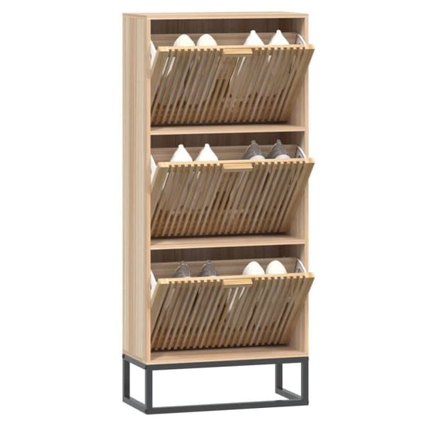 vidaXL Skoskap 52x25x120 cm konstruert tre