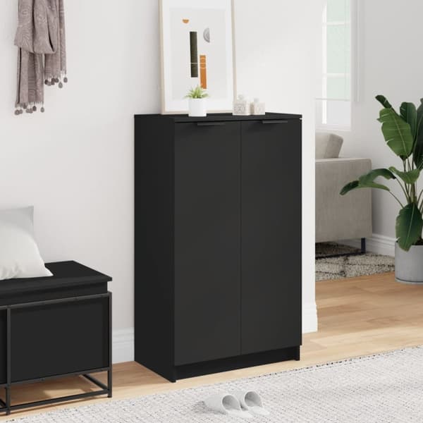 vidaXL Kenkäkaappi musta 59x35x100 cm tekninen puu
