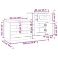 Miniatyrbillede 11 af 11: vidaXL skoreol 100x42x60 cm konstrueret træ sort