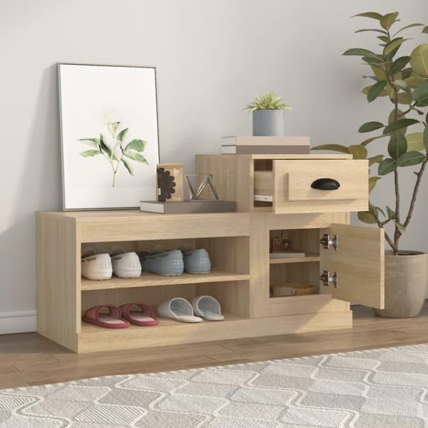 vidaXL Kenkäkaappi Sonoma-tammi 100x42x60 cm tekninen puu