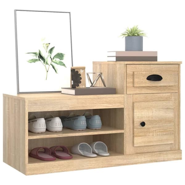 vidaXL Kenkäkaappi Sonoma-tammi 100x42x60 cm tekninen puu