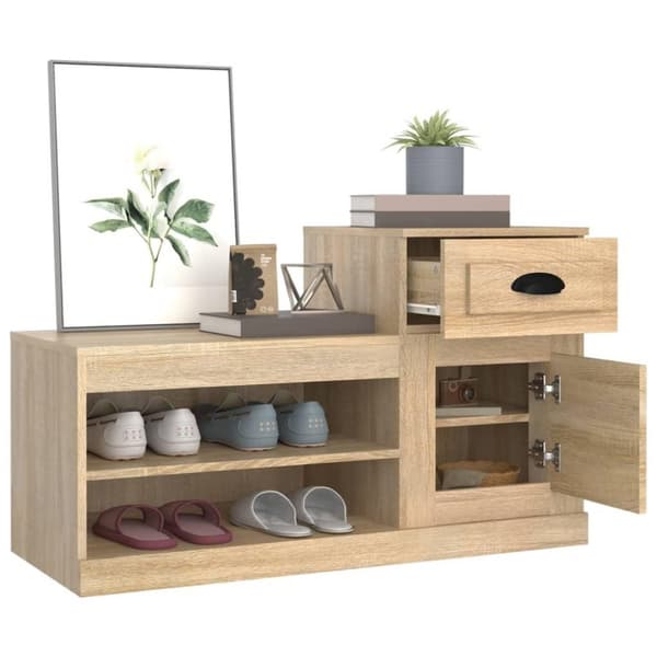 vidaXL Kenkäkaappi Sonoma-tammi 100x42x60 cm tekninen puu
