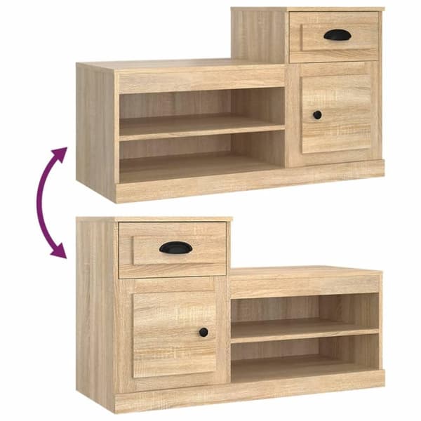 vidaXL Kenkäkaappi Sonoma-tammi 100x42x60 cm tekninen puu