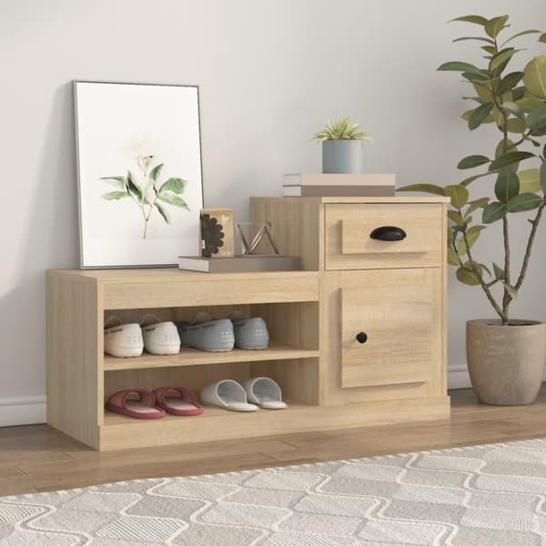 vidaXL Kenkäkaappi Sonoma-tammi 100x42x60 cm tekninen puu