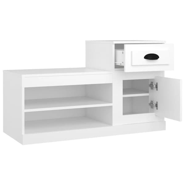 vidaXL Skoskap hvit 100x42x60 cm konstruert tre