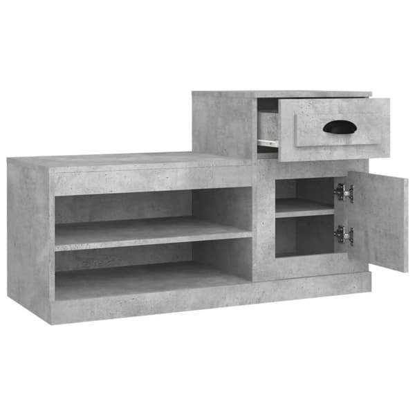 vidaXL Skoskåp betonggrå 100x42x60 cm konstruerat trä