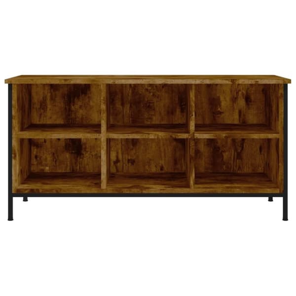 vidaXL Skoskap røkt eik 100x35x50 cm konstruert tre