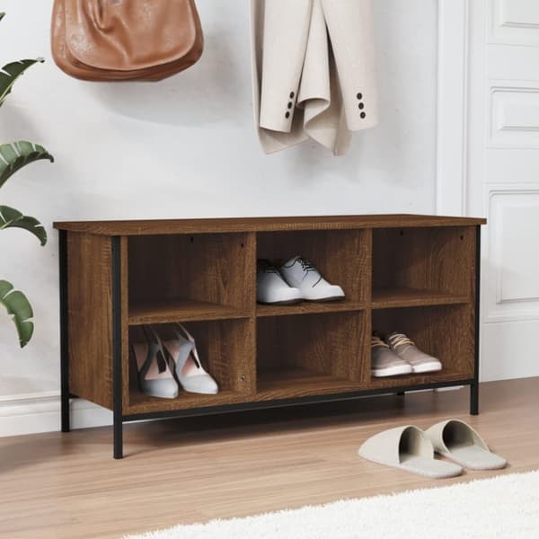 vidaXL skoreol 100x35x50 cm konstrueret træ brun egetræsfarve