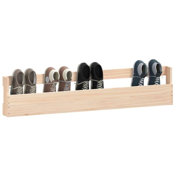 vidaXL Veggmonterte skohyller 2 stk 110x9x23 cm heltre furu