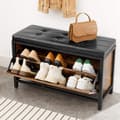 Miniatyrbillede 3 af 9: Rootz Skobænk - Skoskab - Opbevaring - 6 par sko - Industriel - 80 x 30 x 51 cm - Brun - Sort