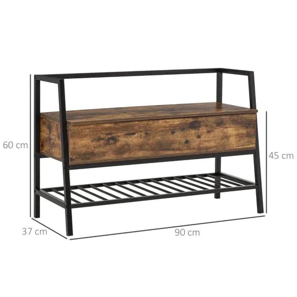 Rootz Skobänk - Skoförvaringsskåp - Industriell design - Sovrum - Garderob & hall - Entré badrum - Svart - 90W x 37D x 60H cm