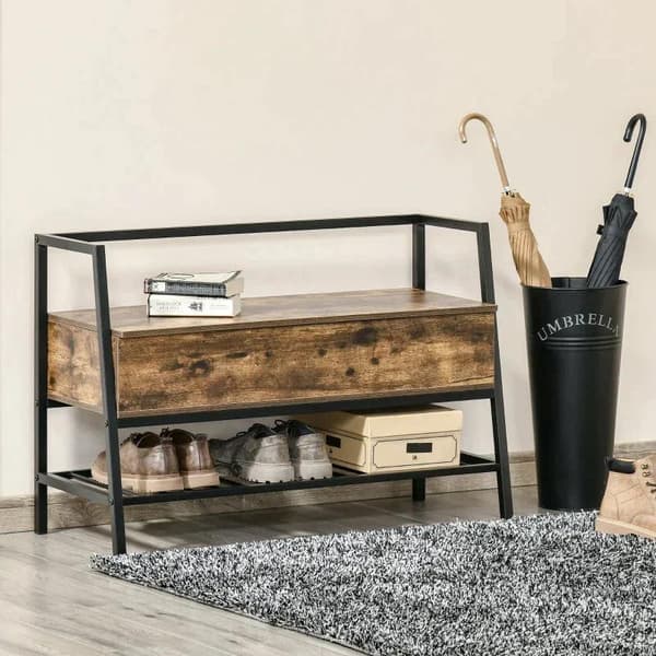 Rootz Skobänk - Skoförvaringsskåp - Industriell design - Sovrum - Garderob & hall - Entré badrum - Svart - 90W x 37D x 60H cm