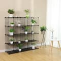 Miniatyrbillede 4 af 7: Rootz opbevaringsstativ - Boltløs - 16 terninger - Skostativ - Wire - Metal - Organizer - Sort - 123 x 31 x 123 cm