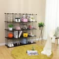 Miniatyrbillede 5 af 7: Rootz opbevaringsstativ - Boltløs - 16 terninger - Skostativ - Wire - Metal - Organizer - Sort - 123 x 31 x 123 cm