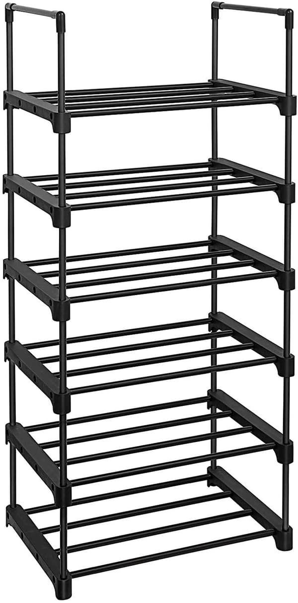 Rootz kenkäteline - kenkäteline - 6 telinettä - monitoiminen - musta - metalli - 45 x 30 x 106 cm