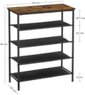 Miniatyrbillede 6 af 9: Rootz Skostativ - Skostativ - Skohylde - med 4 hylder - Stående - Industriel - Brun og Sort - 75 x 30 x 91 cm