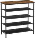 Miniatyrbillede 1 af 9: Rootz Skostativ - Skostativ - Skohylde - med 4 hylder - Stående - Industriel - Brun og Sort - 75 x 30 x 91 cm