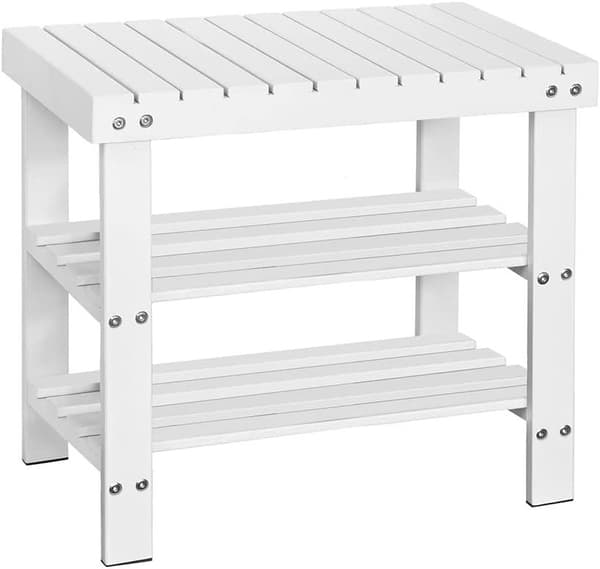 Rootz Bamboo 2 etagers skostativ - Skobænk - Badeværelseshylde - B50 x D29 x H46cm