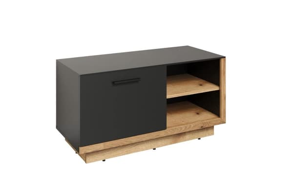 Rootz Coat Rack Bench - Entryway Seat - Shoe Storage - Hallway Organizer - Furniture - Cloakroom Solution - Anthracite with Coast Evoke Oak - 90x48x40