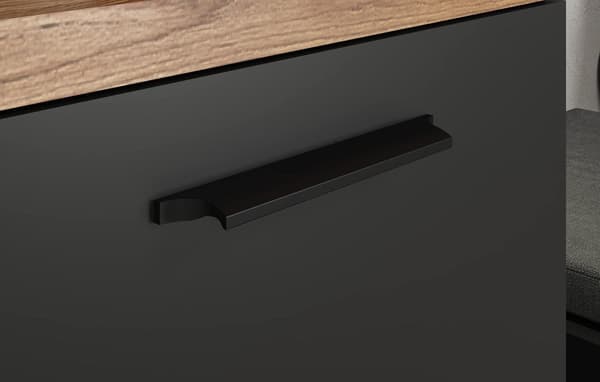 Rootz Coat Rack Bench - Entryway Seat - Shoe Storage - Hallway Organizer - Furniture - Cloakroom Solution - Anthracite with Coast Evoke Oak - 90x48x40