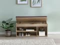 Miniatyrbillede 4 af 7: Rootz Bænk med sæde Garderobe Bænk træ 104x51x32 cm Sonoma - Træbænk lille polstret - Bænk smal gang med opbevaringsplads - Brystbænk sko kiste entre