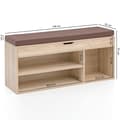 Miniatyrbillede 6 af 7: Rootz Bænk med sæde Garderobe Bænk træ 104x51x32 cm Sonoma - Træbænk lille polstret - Bænk smal gang med opbevaringsplads - Brystbænk sko kiste entre