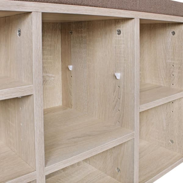 Rootz penkki istuinpäällyksellä sonoma Flurbank 103,5 x 53 x 30 cm - Penkki hyllyillä - Vaatehuoneen penkki säilytystilalla