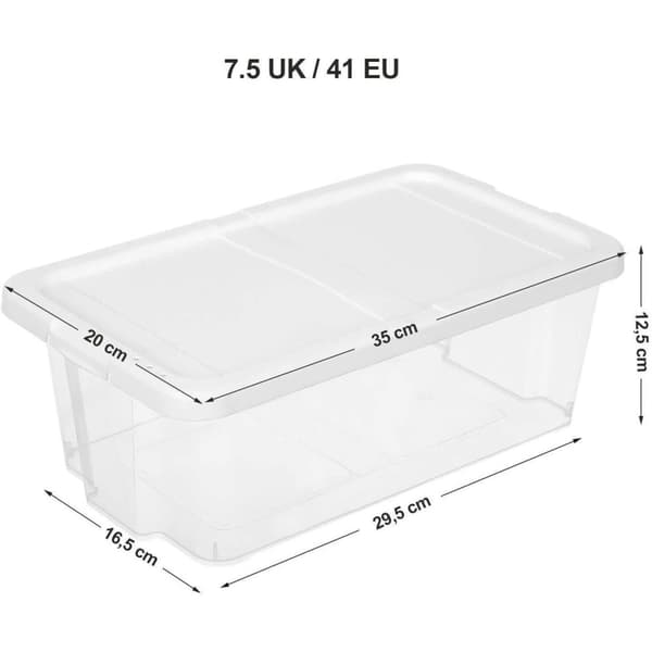 Rootz Skolåda - Set med 12 - Transparent förvaringslåda - Plastlock - 35 x 20 x 12,5 cm