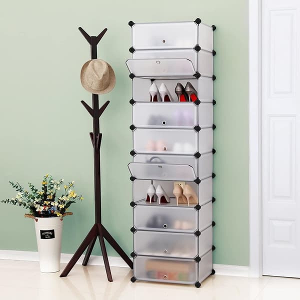 Rootz Skoskab til 20 par sko - 10 etager - Skostativ - 43 x 31 x 173 cm