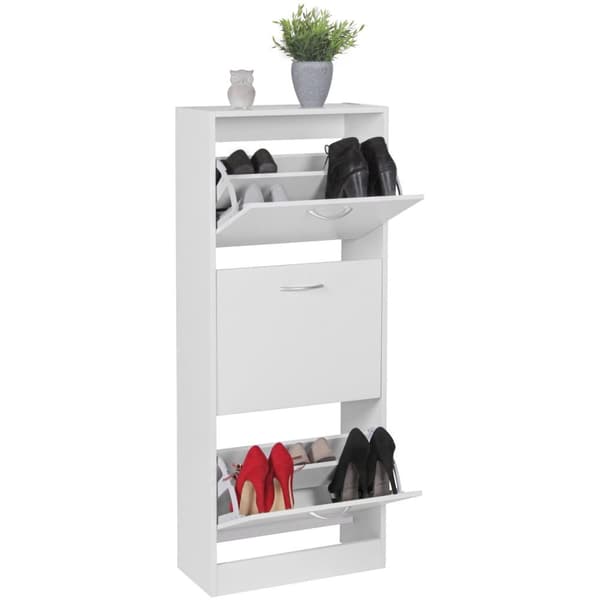Rootz skåp med 3 fack för fliken skokartong 125 cm Skoställ för 18 par skor Dresser sko tipper modern