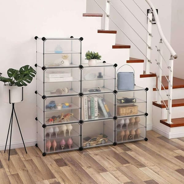 Rootz Skoskåp Transparent - Förvaringsskåp - Transparent Hyllskåp - Skoskåp - 9 par skor - 123 x 31 x 93 cm