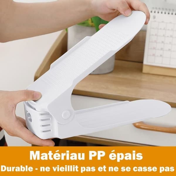 Skoorganisatör - LZQ - 10-pack - Justerbar - Platsbesparing - Vit