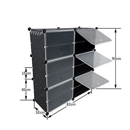 LZQ Skoställ med dörr, skoskåp med magnetstängning sovrumsingång (82x32x93cm)